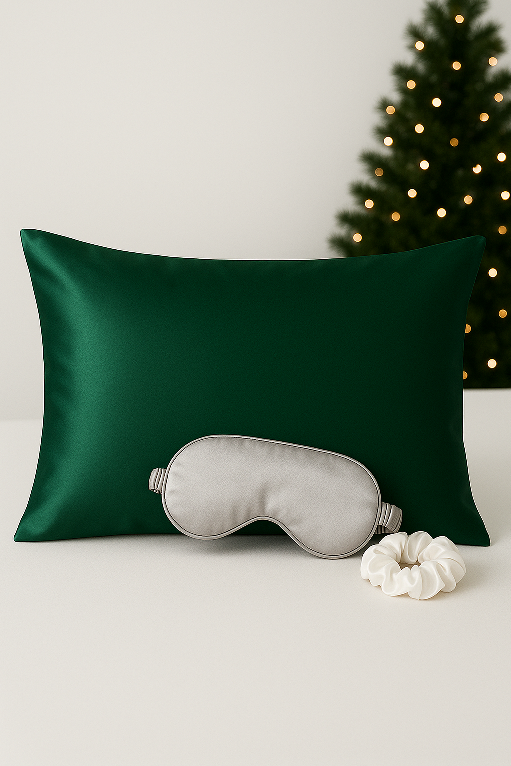 🌙 Christmas Sleep Set - Калъфка + Маска за сън + Scrunchie M