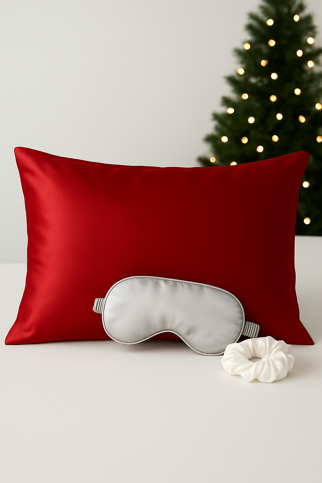 🌙 Christmas Sleep Set - Калъфка + Маска за сън + Scrunchie M