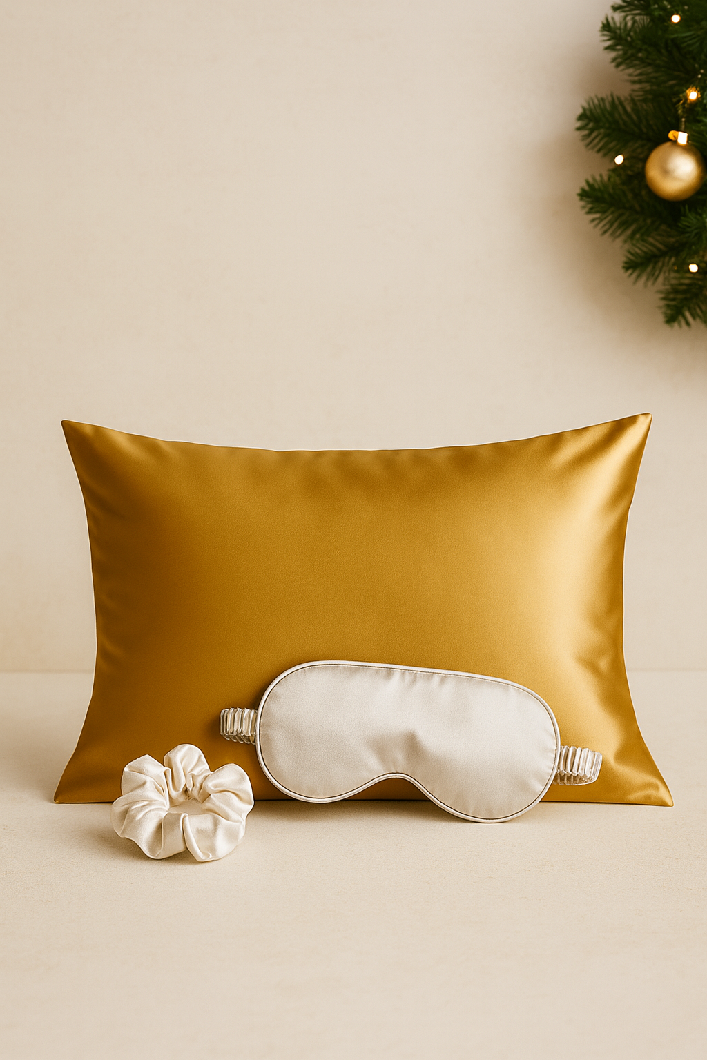 🌙 Christmas Sleep Set - Калъфка + Маска за сън + Scrunchie M